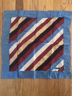 Vintage Cacharel Square Bandana Scarf French Blue Burgundy